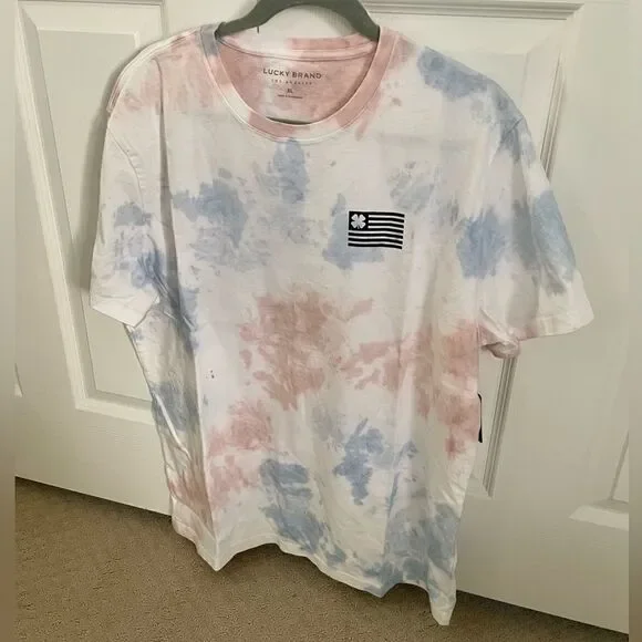 NWT Lucky Brand Flag Tie-Dye Men’s Tee - Picture 3 of 8